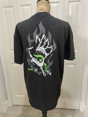 Creature Black Short-Sleeve Graphic Tee with Neon Green Detail